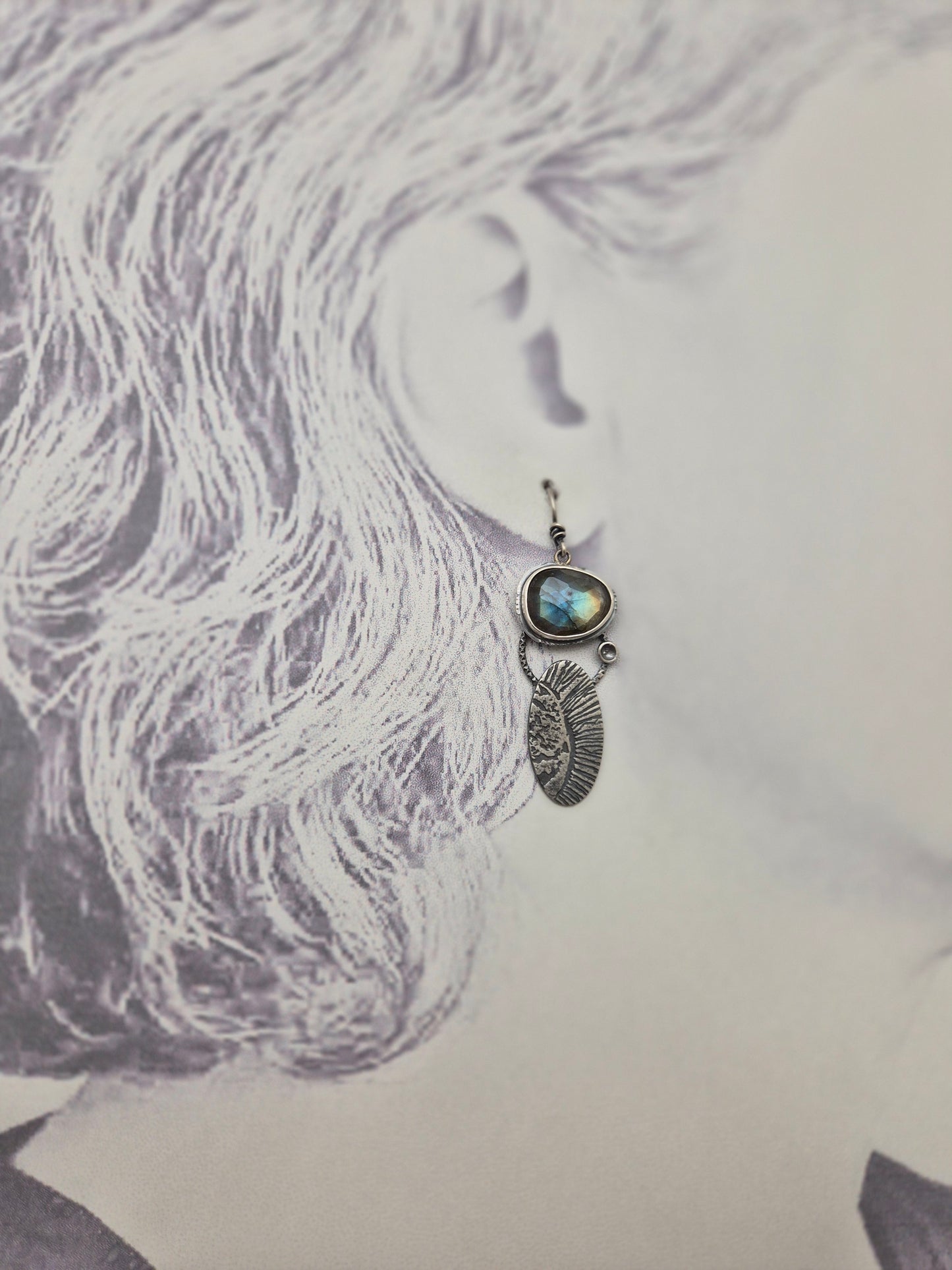 Abstract Labradorite-earrings