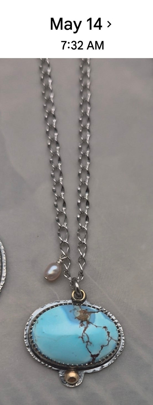 GoldvHills pendant with pearl detail for Laurie only!