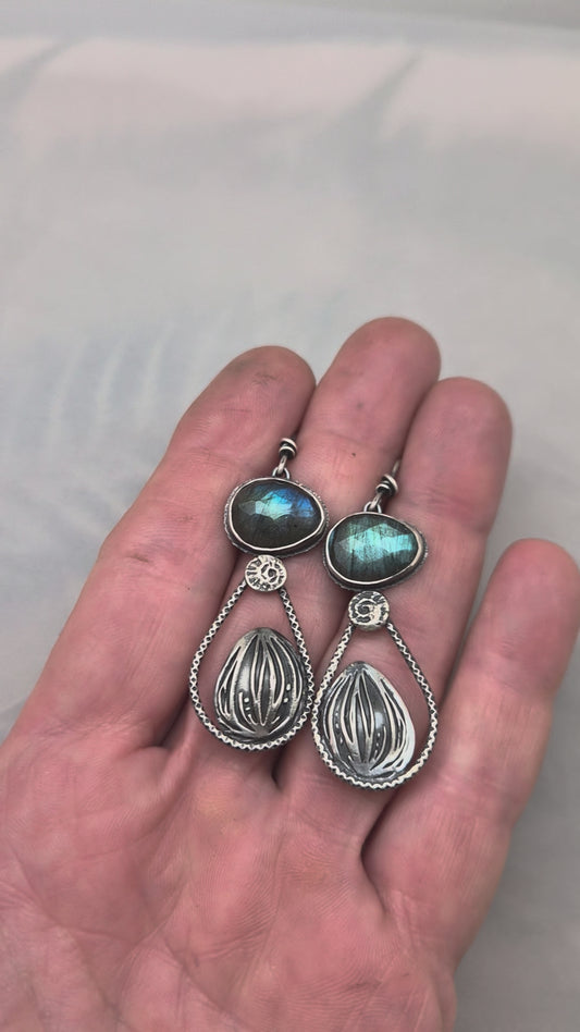 Labradorite Pod Earrings