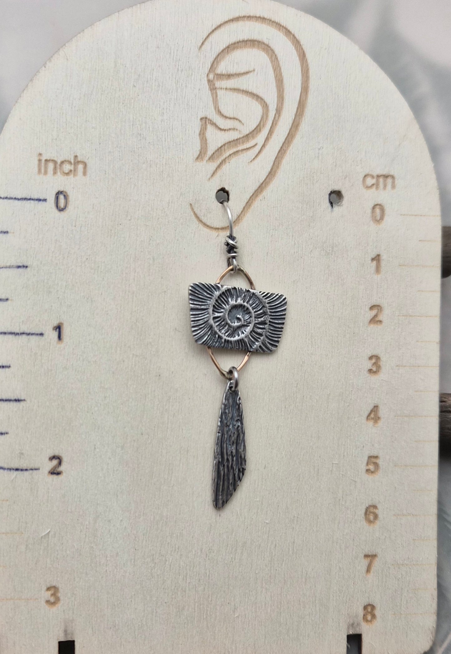 Fibonacci spiral earrings