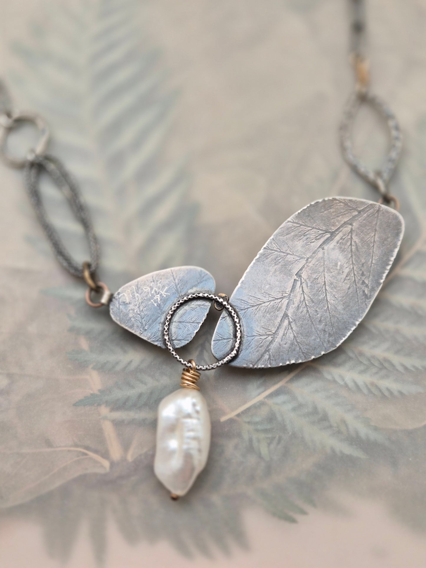 Labradorite-Turquoise-Pearl statement neckpiece