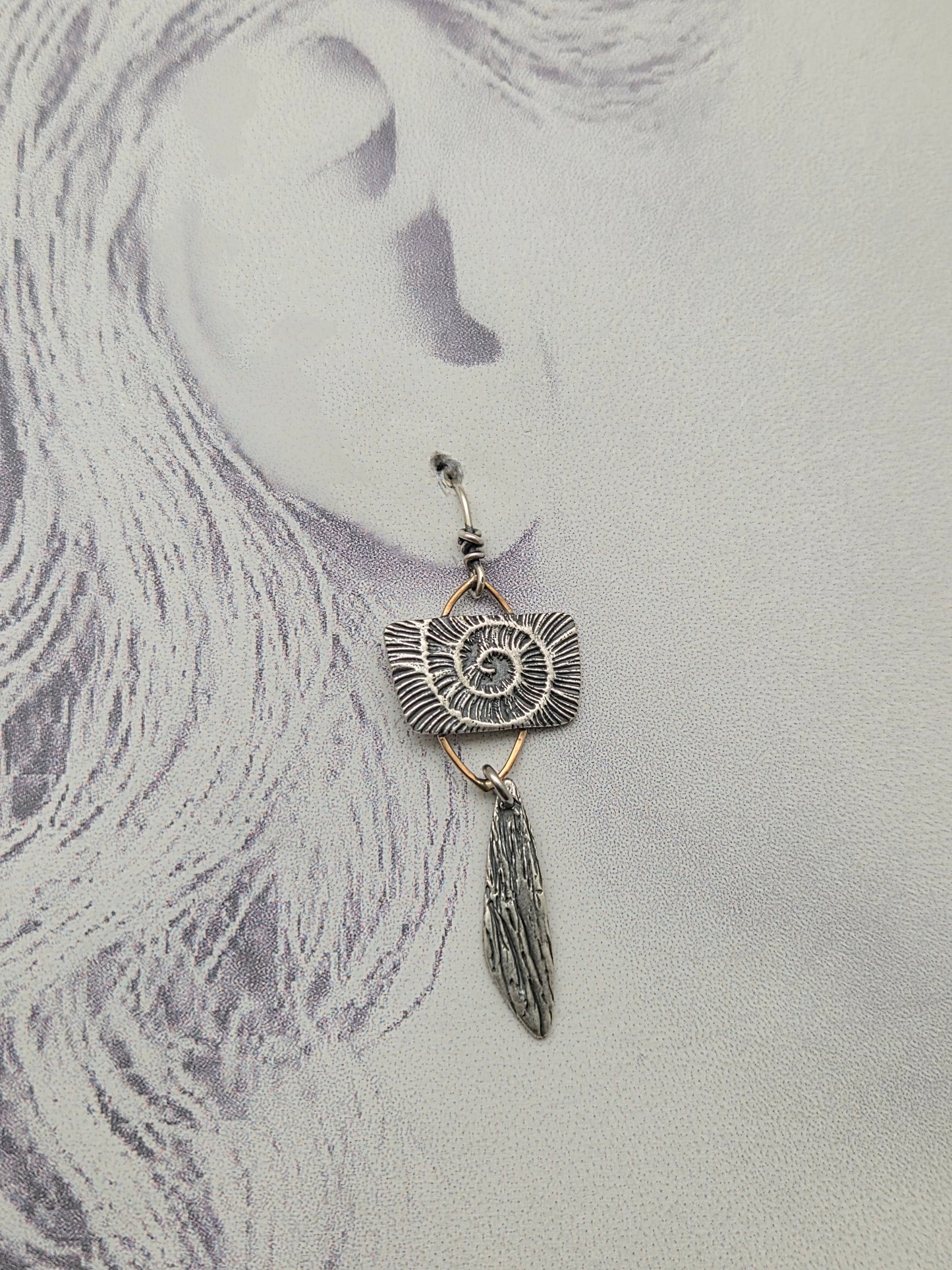 Fibonacci spiral earrings