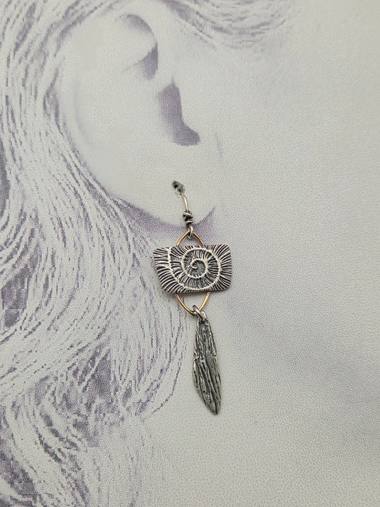 Fibonacci spiral earrings