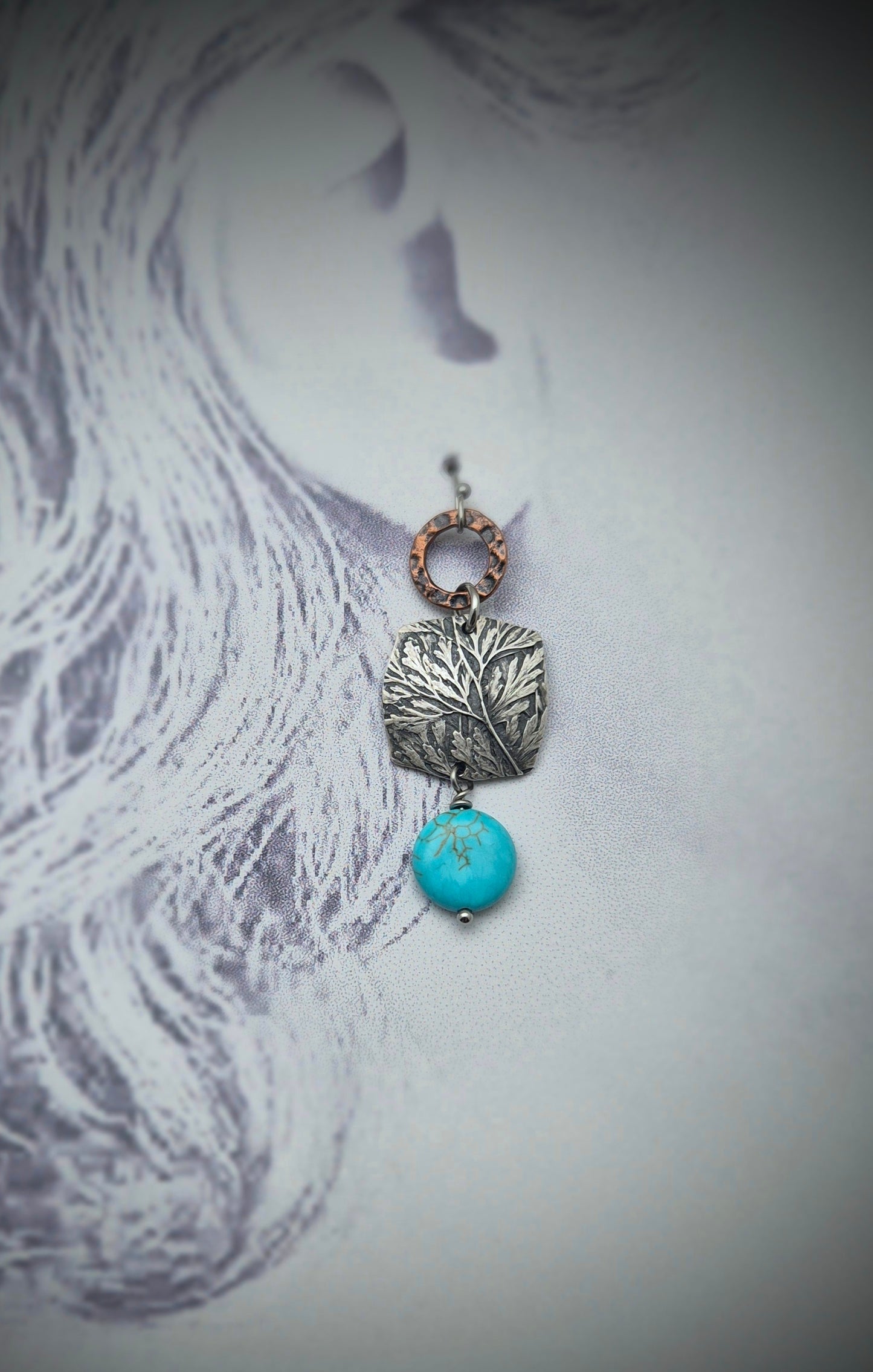 Rabbits Foot Fern earrings