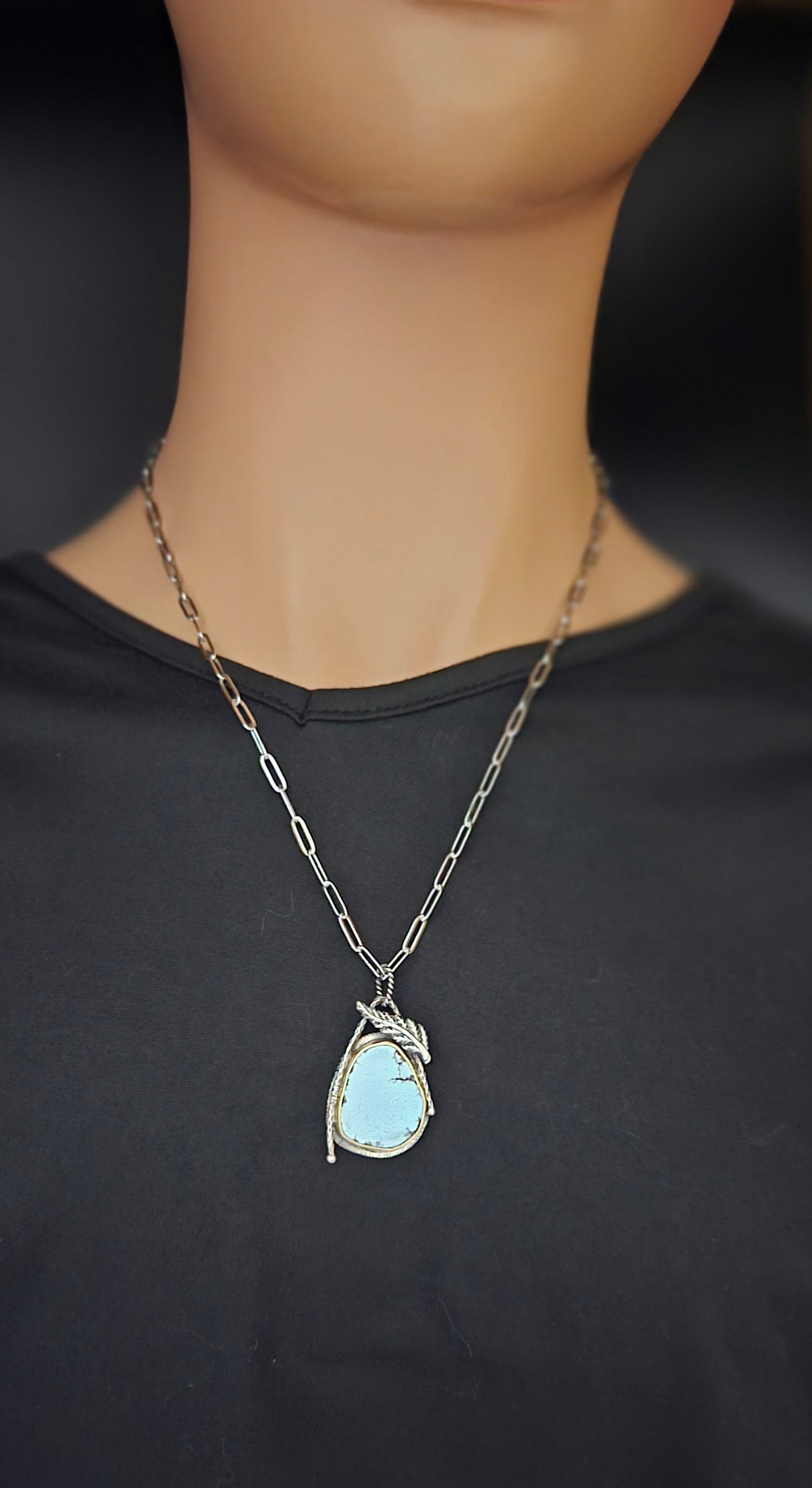 Gold Hills Lavender turquoise Raindrop Necklace