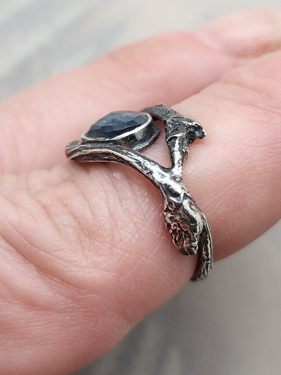 Blue Topaz Twig band ring