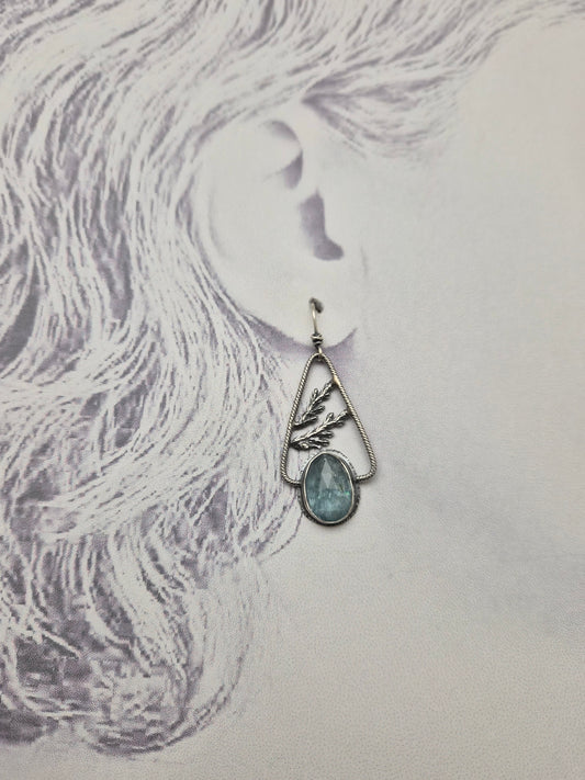 Aqua Kyanite and Cedar earrings