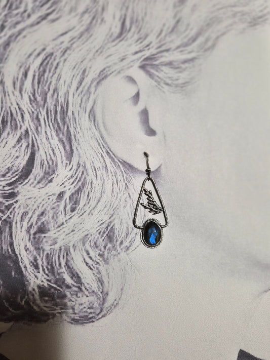 Labradorite and cedar earrings.