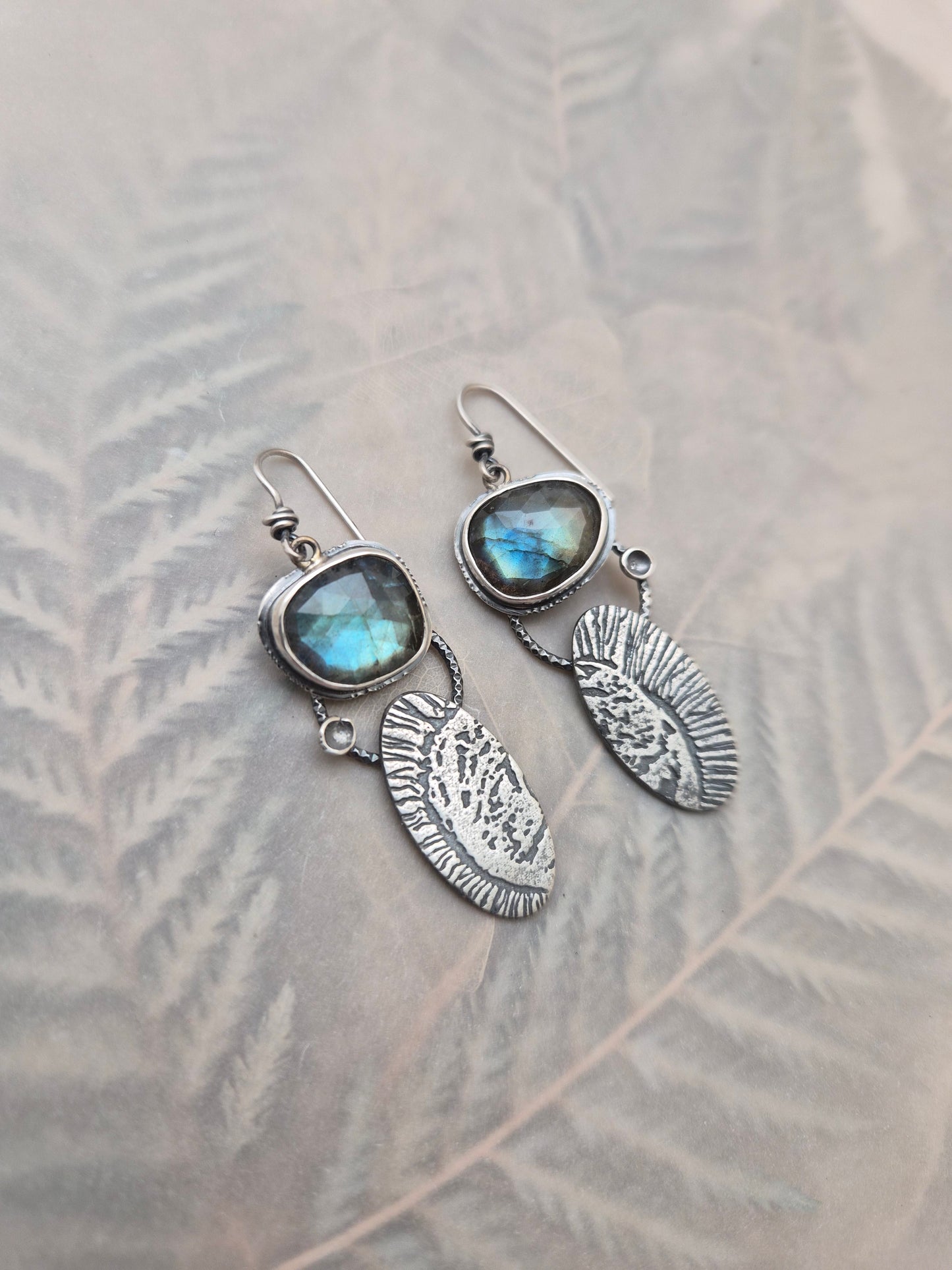 Abstract Labradorite-earrings