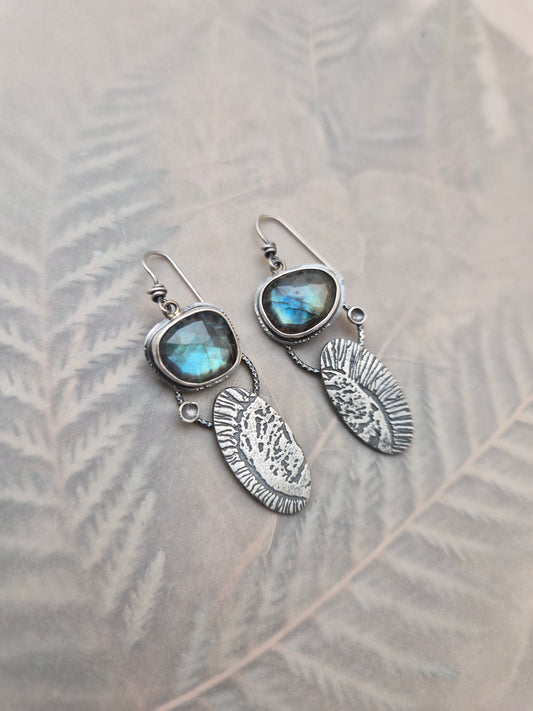 Abstract Labradorite-earrings