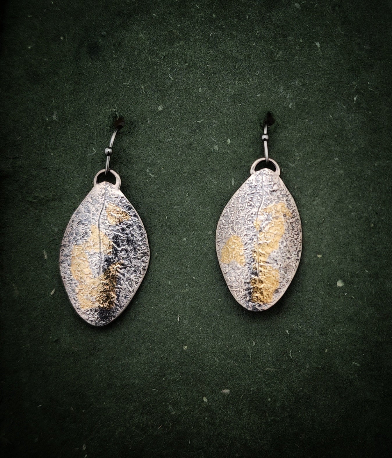 Textured sterling and gold