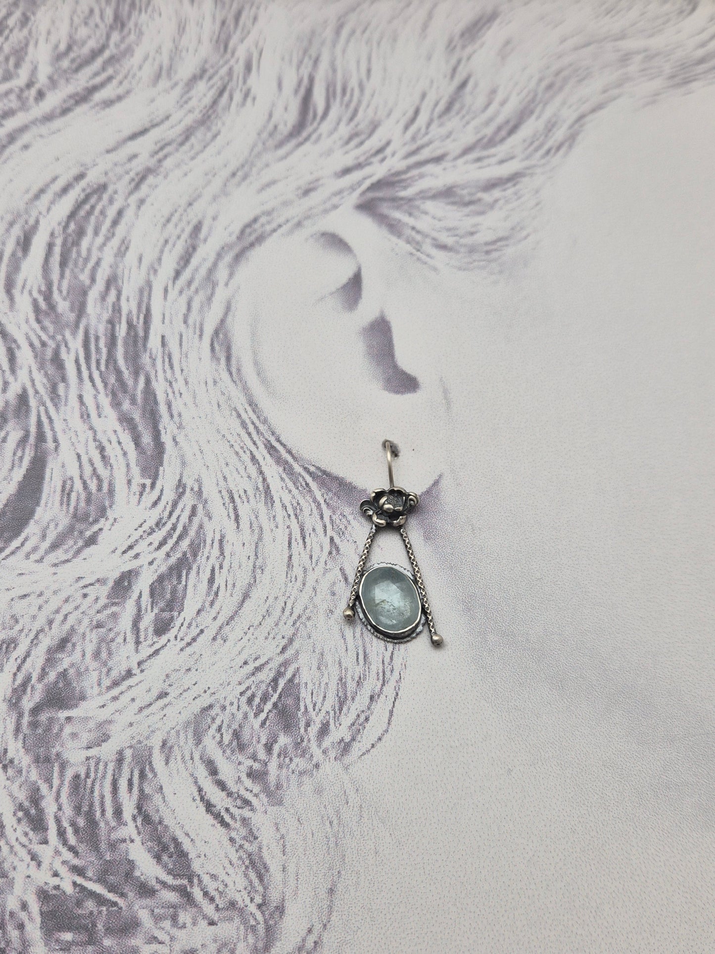 Aquamarine Lotus earrings