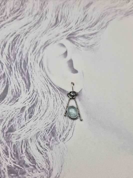 Aquamarine Lotus earrings