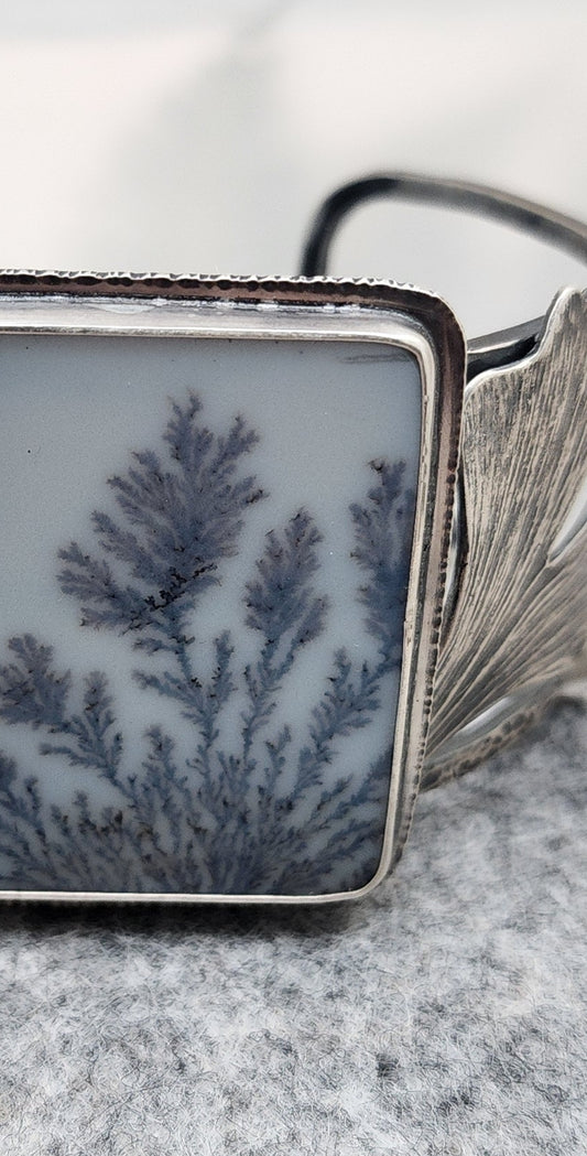 Dendritic Agate Gingko Cuff