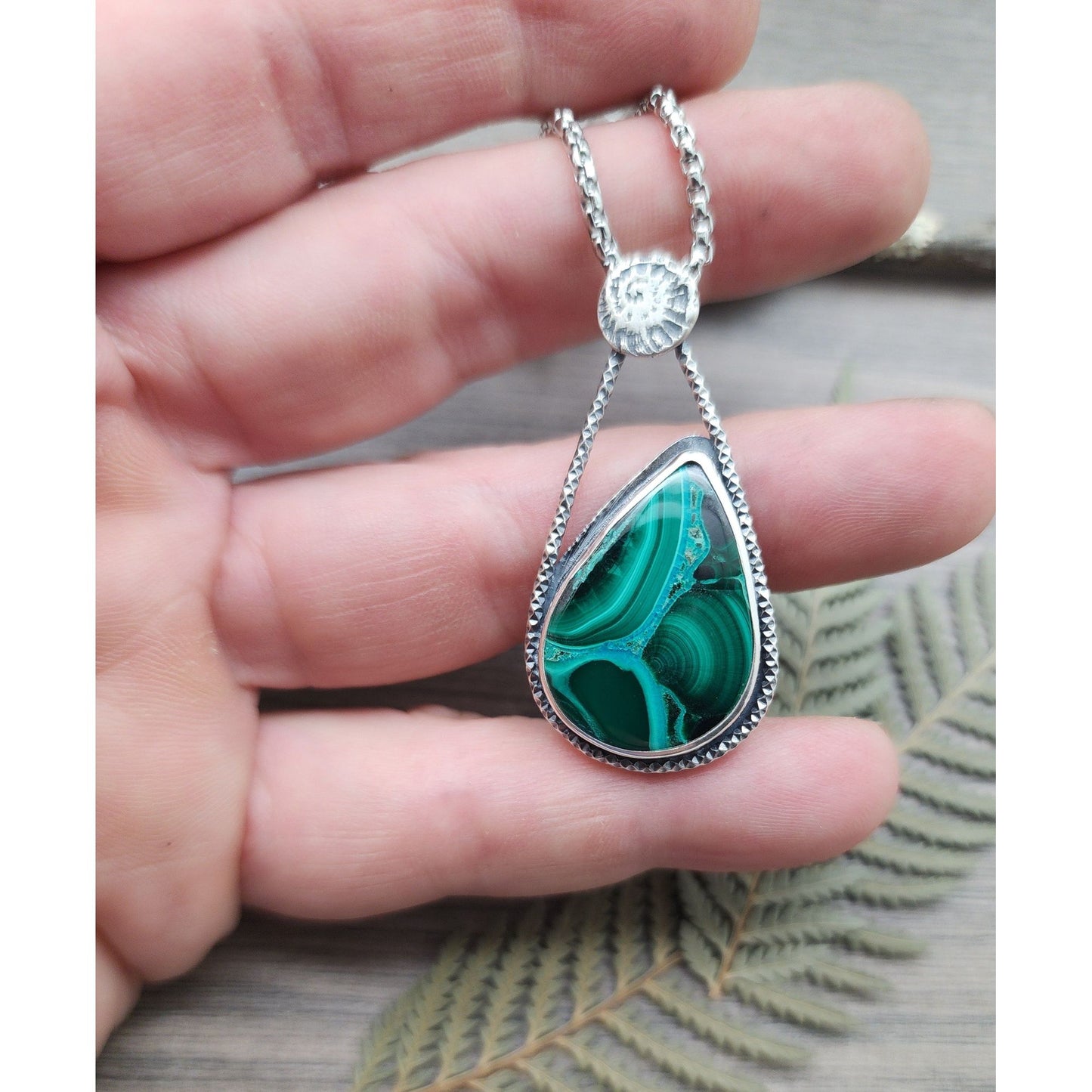 Malachite Raindrop pendant