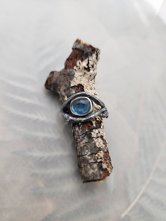 Blue Topaz Twig band ring