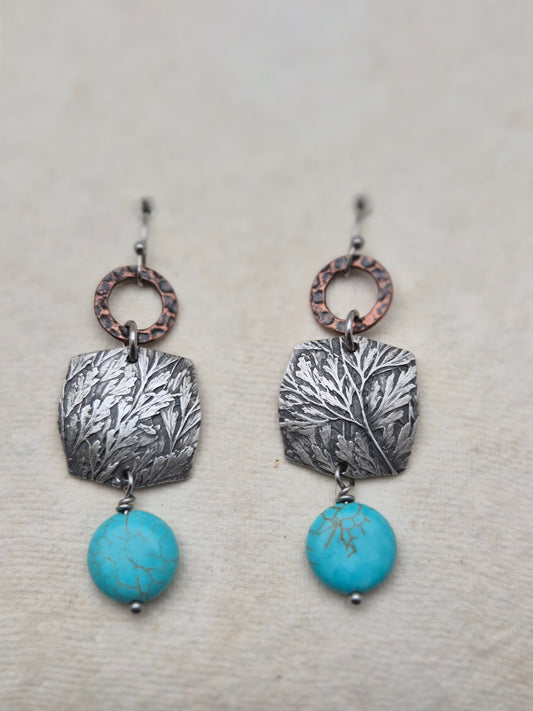 Rabbits Foot Fern earrings