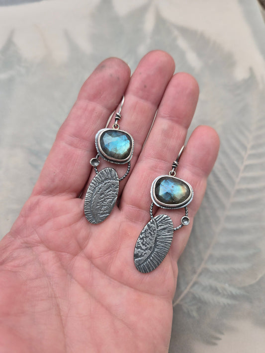 Abstract Labradorite-earrings