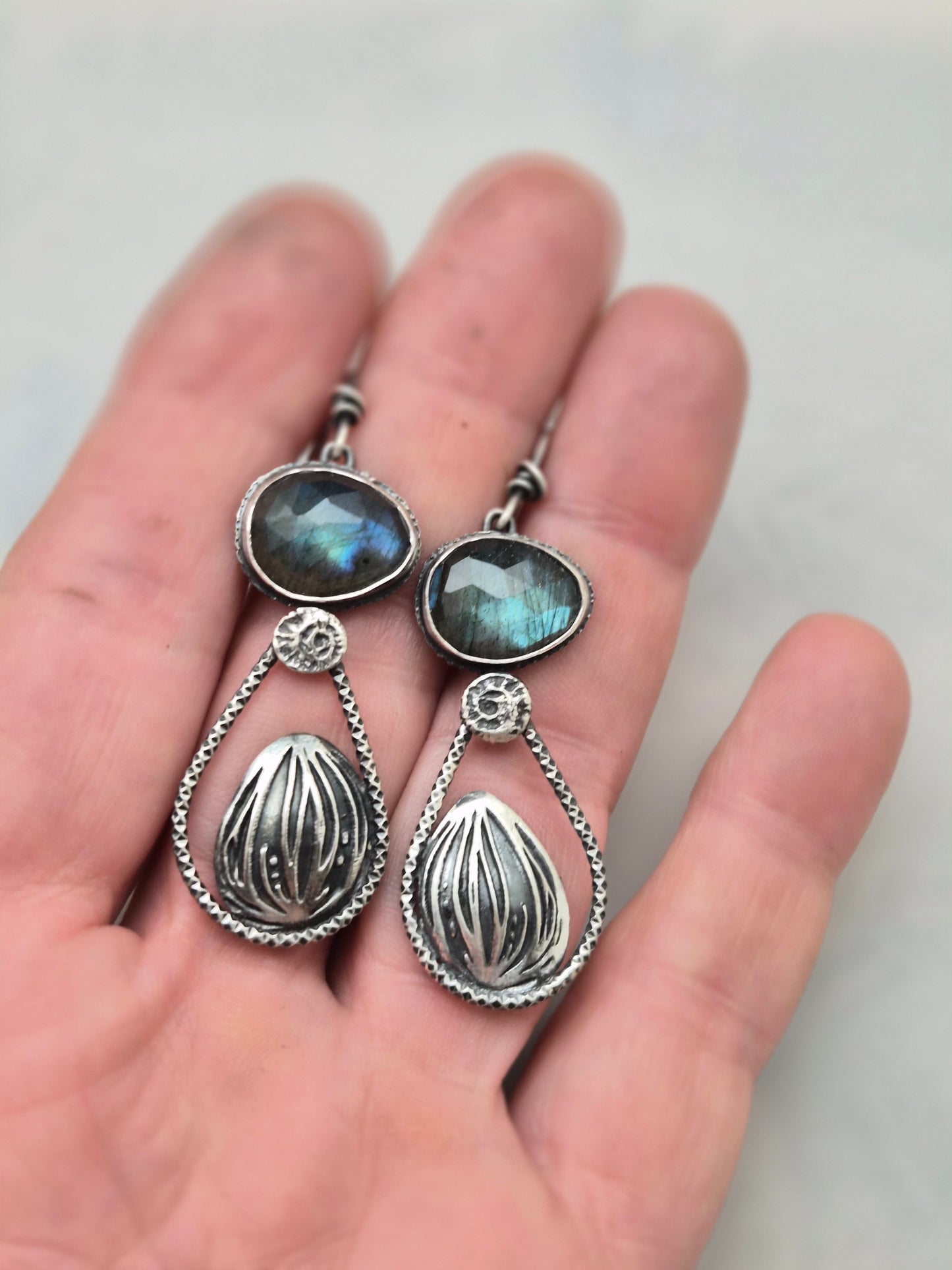 Labradorite Pod Earrings