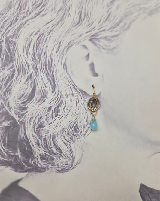 Pod with blue chalcedony-earrings