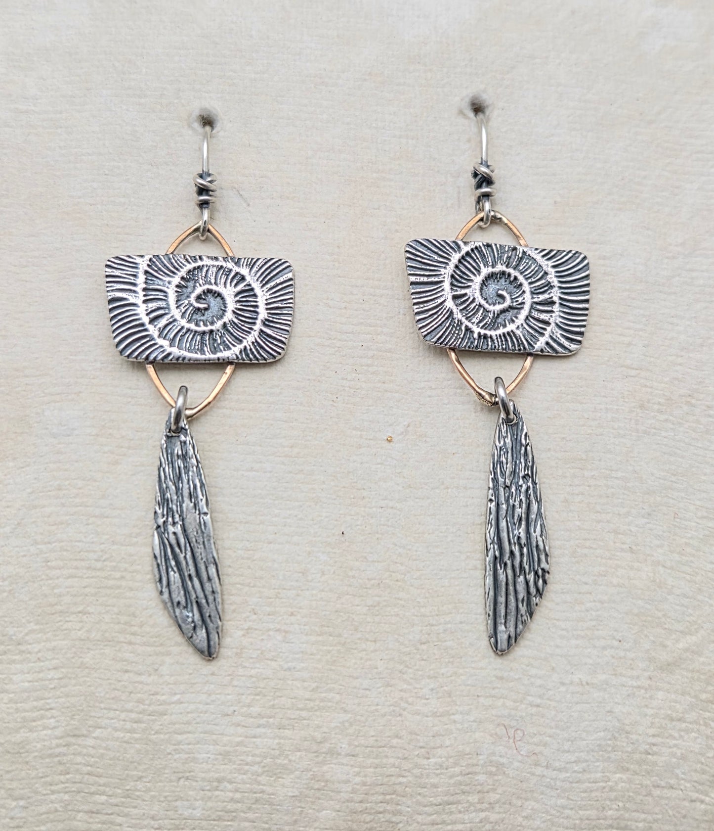 Fibonacci spiral earrings