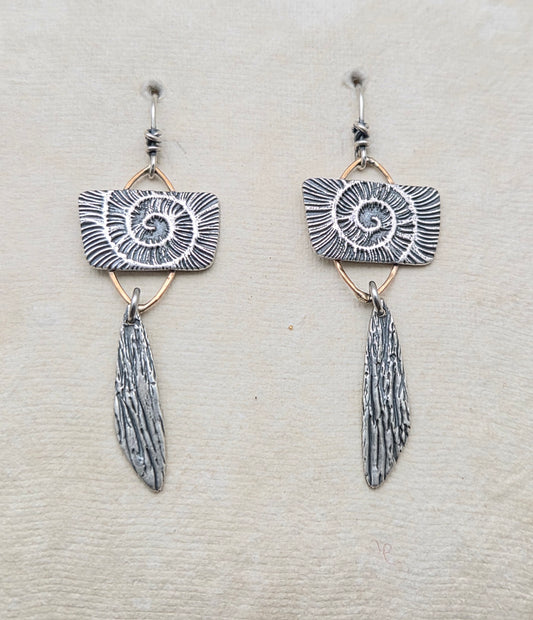 Fibonacci spiral earrings
