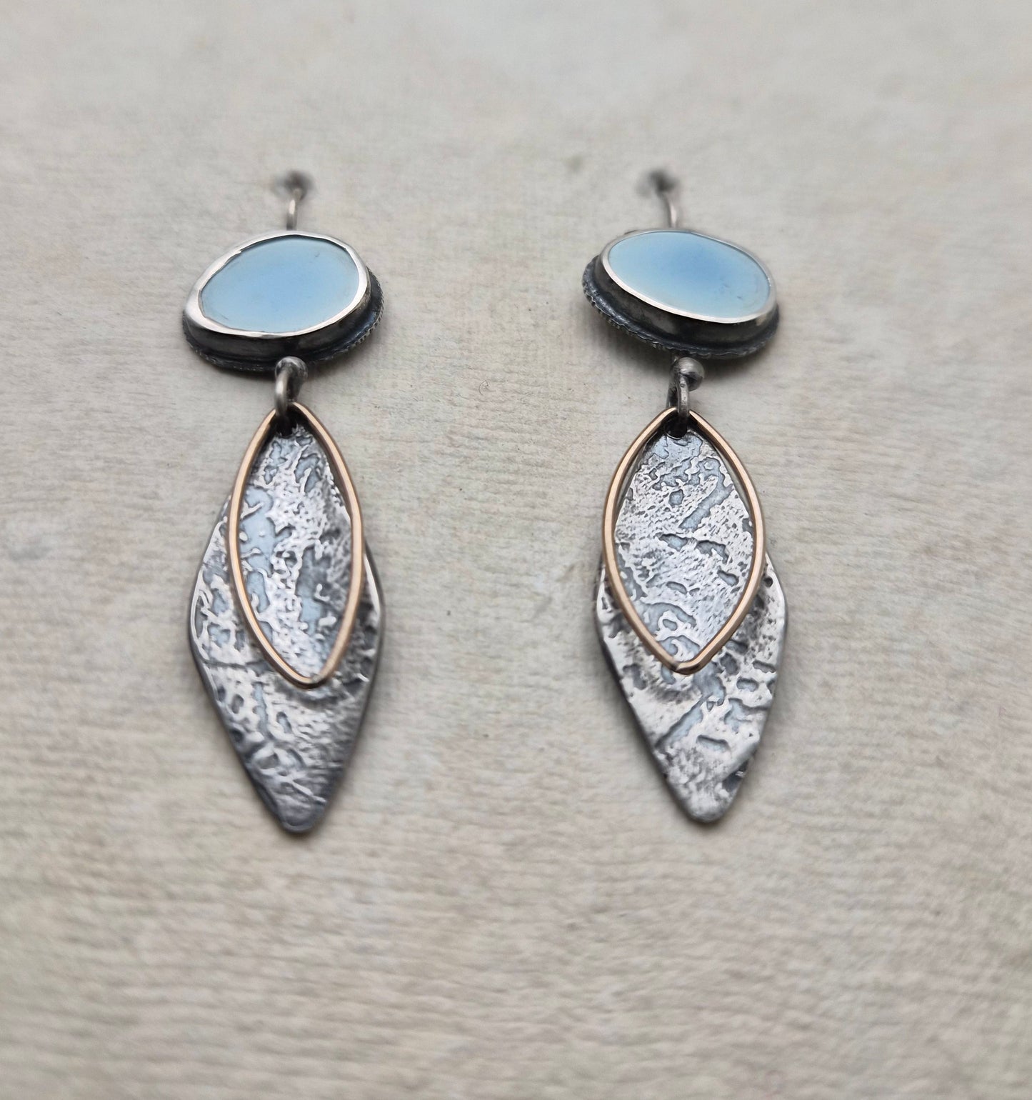 Gold Hills Turquoise random textures earrings