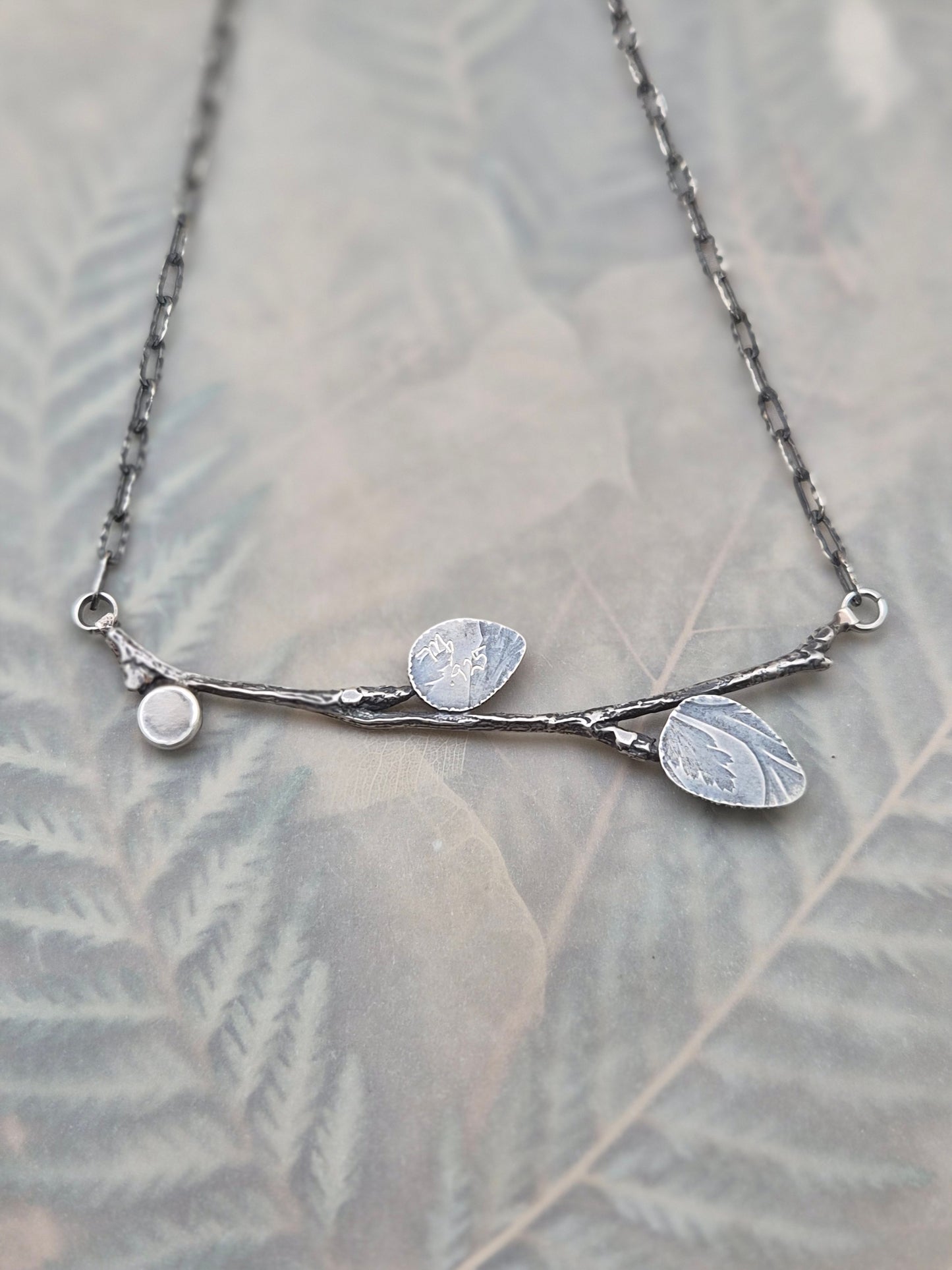 Mint Kyanite with blue topaz branch necklace